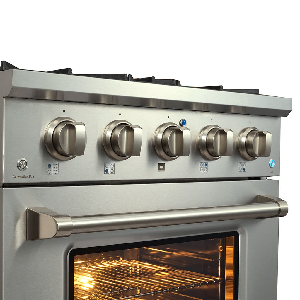 Proline 30" 4-Burner Dual Fuel Kitchen Range 15,000 BTUs - Unmatched Performance in a Stylish Design